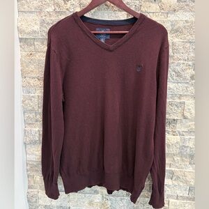 American‎ Eagle Outfitters Maroon V-Neck Sweater size L 100% cotton